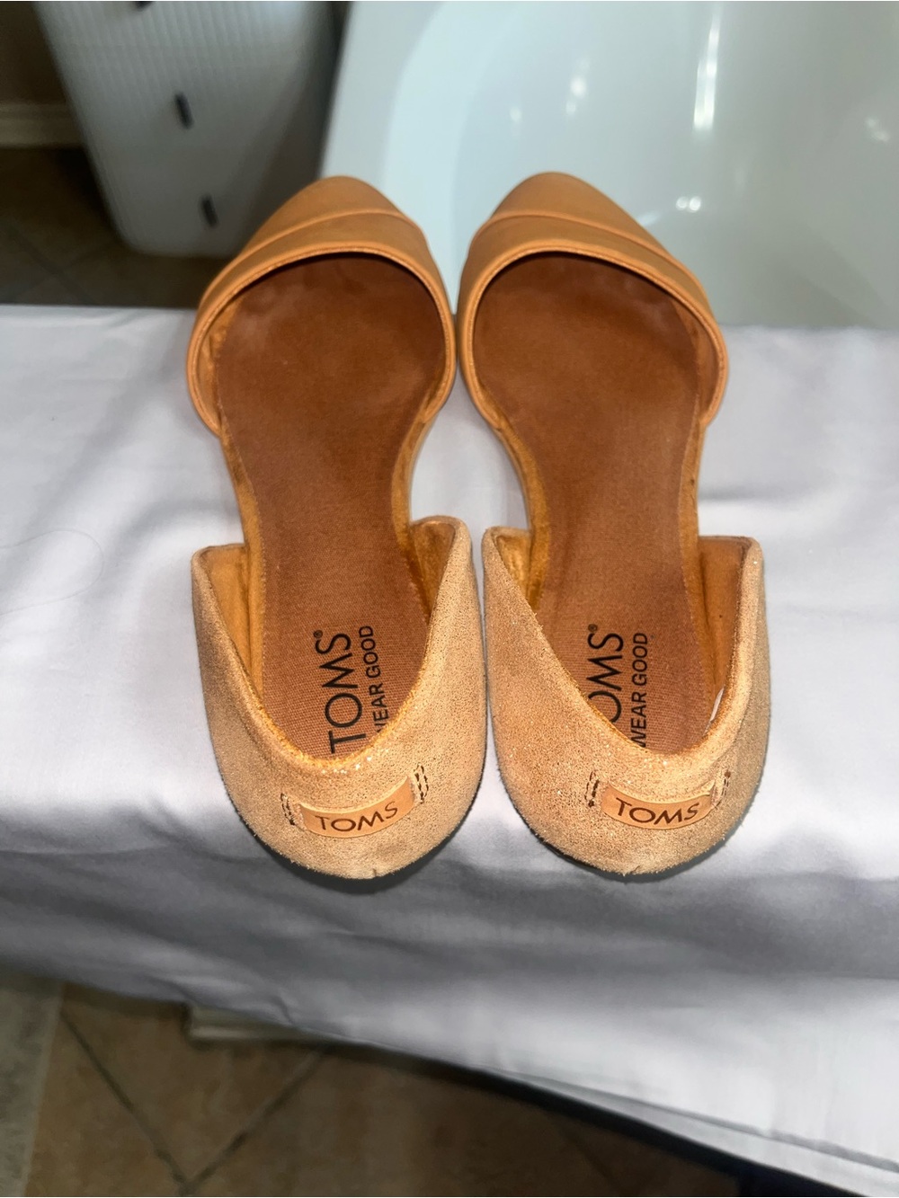 Toms Women's Tan D'Orsay Flats - Light Brown - Picture 5 of 5
